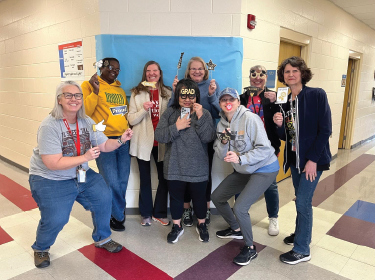 group of educators with celebratory emojis